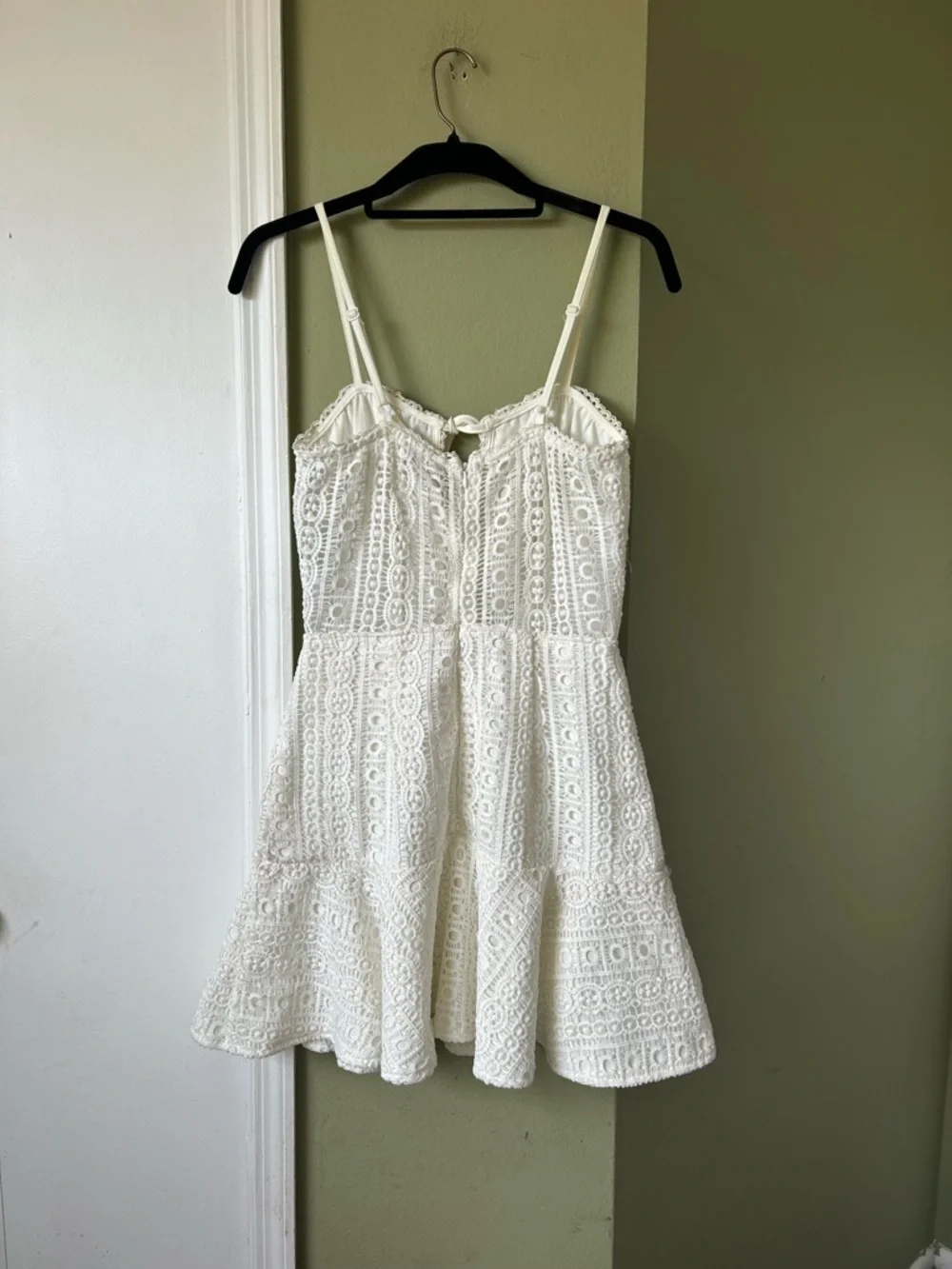 by the way Del Crochet Off-White Lace Mini Dress Sz S - Picture 8 of 9
